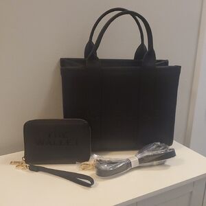 Elegant Black Tote Bag Set